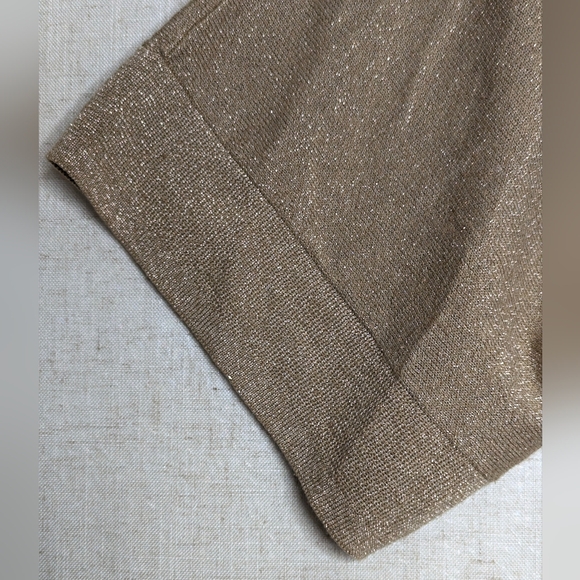 MICHAEL Michael Kors Gold Lurex Cowl Neck Dolman Sleeve Sweater Top XL - Picture 8 of 14